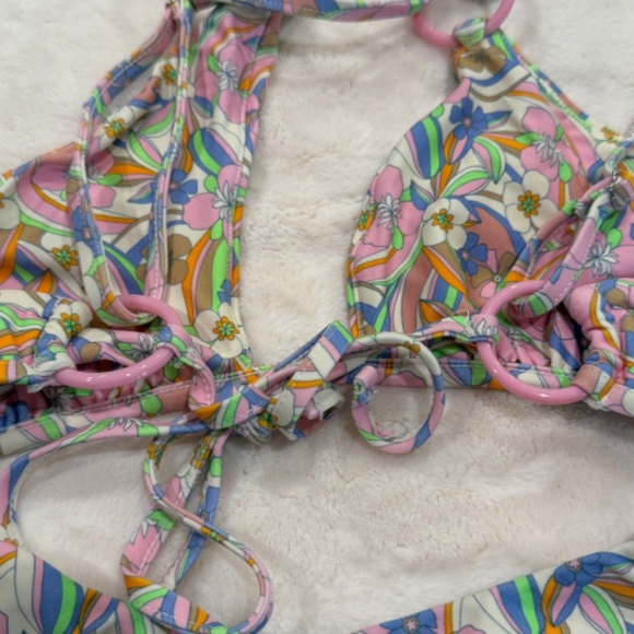 New! SET For Love & Lemons Devon Triangle High Waisted Bikini Set 31089 - Picture 9 of 14